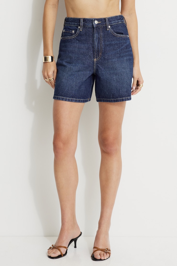 Short en denim A taille haute et coupe Charlie