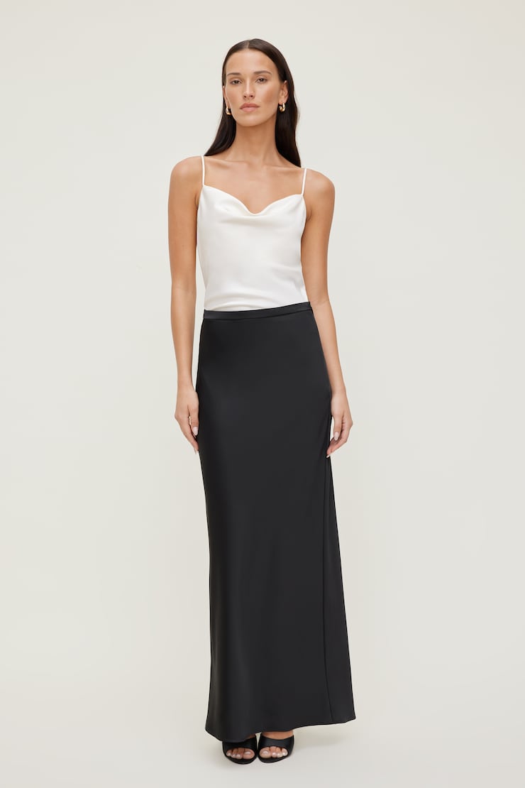 Jupe maxi en satin