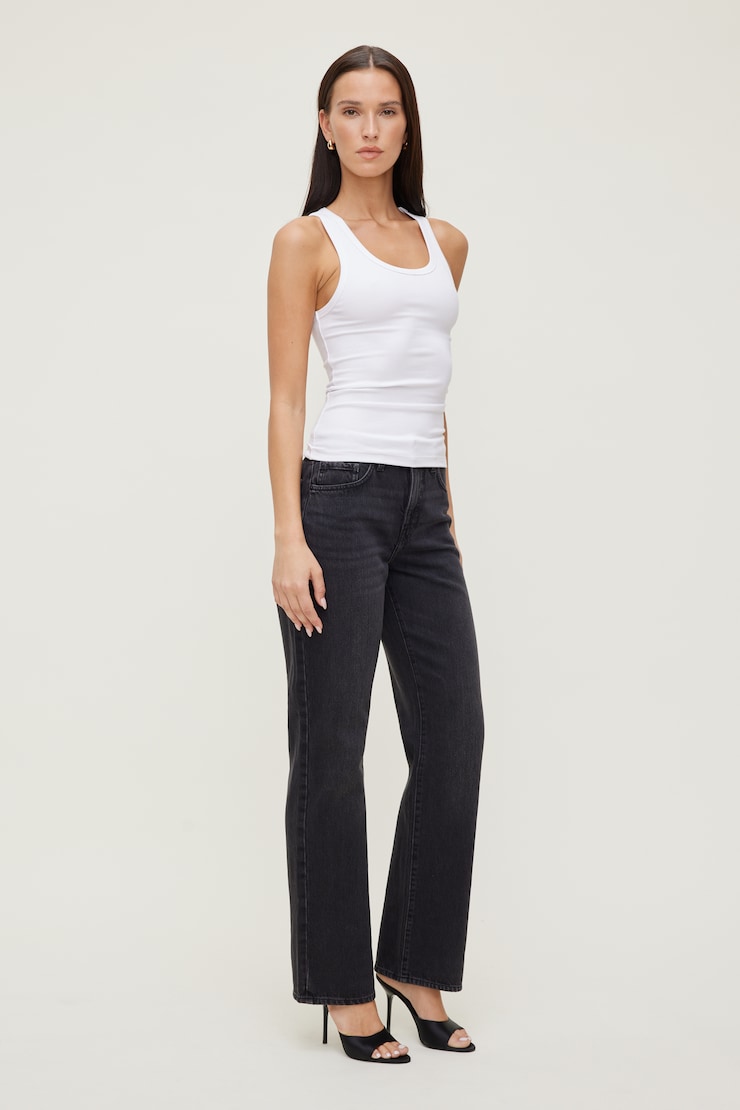 Cara Rigid High Rise Straight Leg Jeans Dark Black / Nova Black large