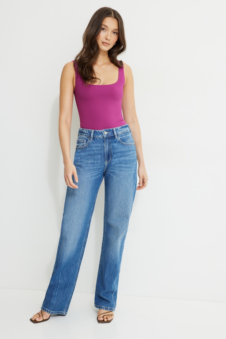 Lana Softform Square Neck Bodysuit Wild Aster Pink large