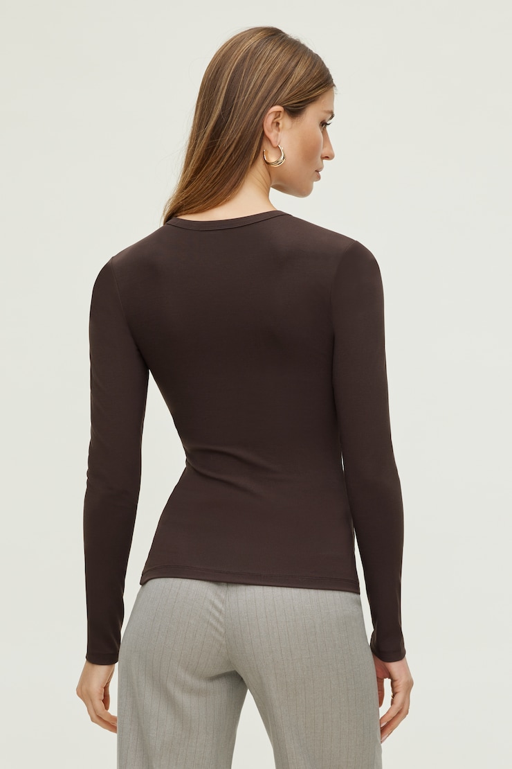 Rumi Long Sleeve T Shirt Java Brown large