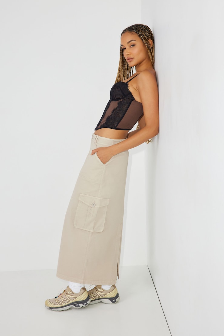 Kai Cargo Skirt, String Beige, large