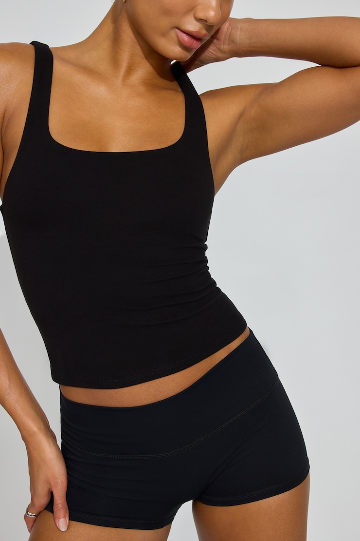 Square Neck Tank Top Black | Garage