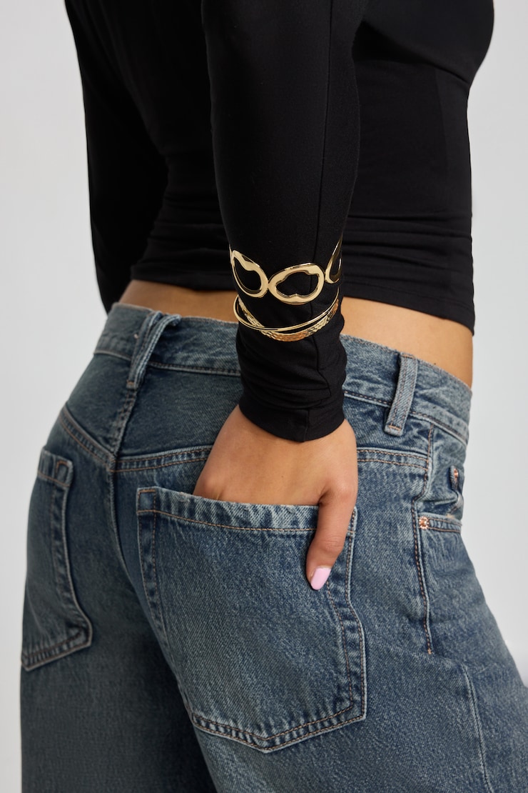 Ensemble de 2 bracelets-manchettes texturés