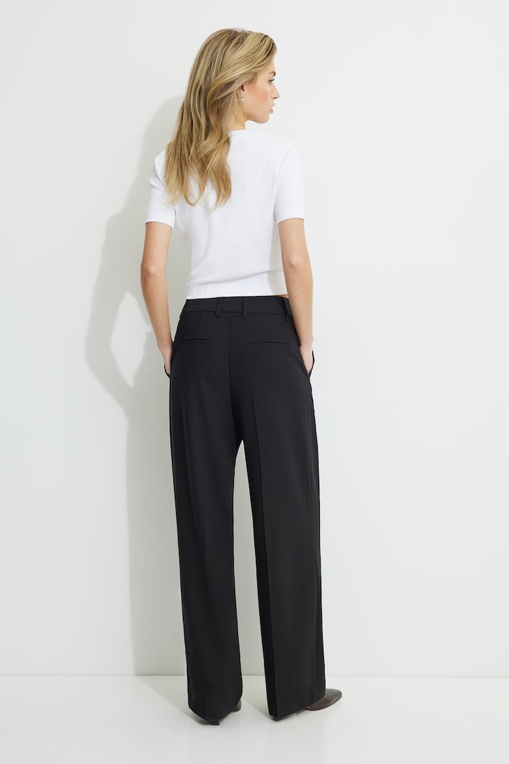 Sofia Pleated Straight Pants Jet Black  large