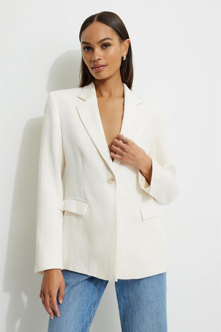 Straight Single Breasted Blazer Sea Salt large