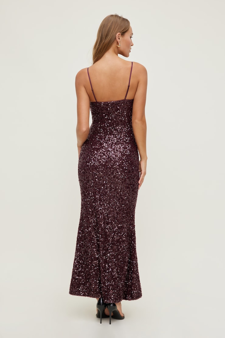 Simona Sequin Maxi Dress Zinfandel Burgundy large