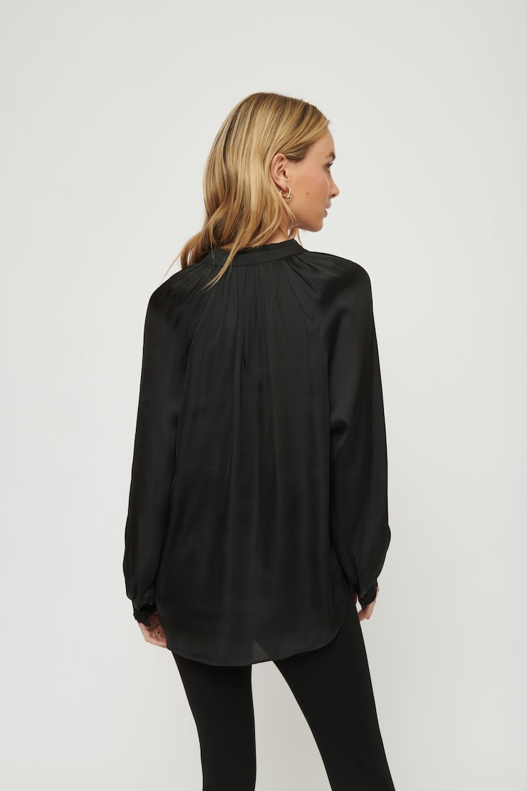 Esme Satin Tunic Jet Black large