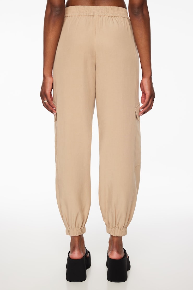 Daria Utility Jogger Pants  Almond Tan Beige large