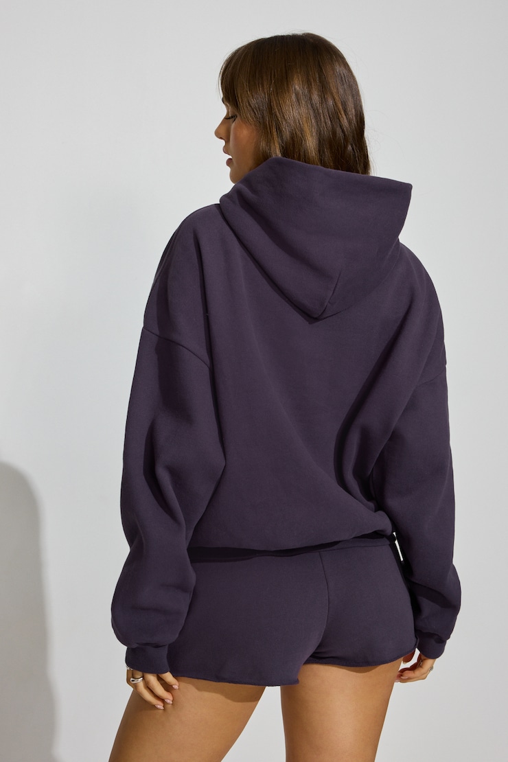 UltraFleece Hoodie, Perky Plum Purple with Chenille "Garage" Logo, large