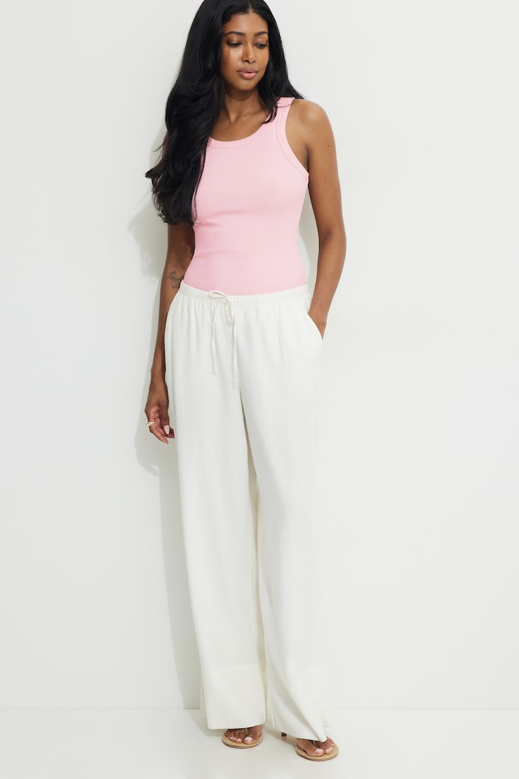 Camisole côtelée Rio Rose parfait large