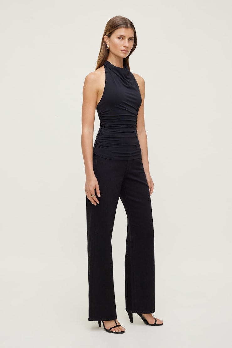 Heidi High Rise Wide Leg Jeans Black | Dynamite