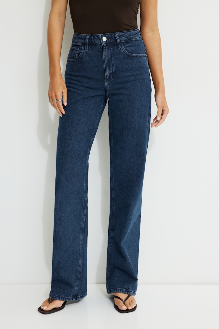 Jean Heidi à taille haute et jambe large