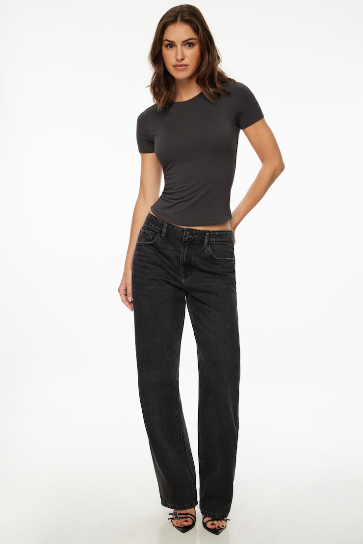 Drea Crewneck Jersey T Shirt Ebony large