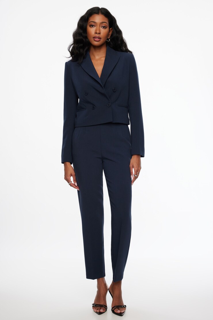 Short Double Breasted Blazer Navy Blazer large