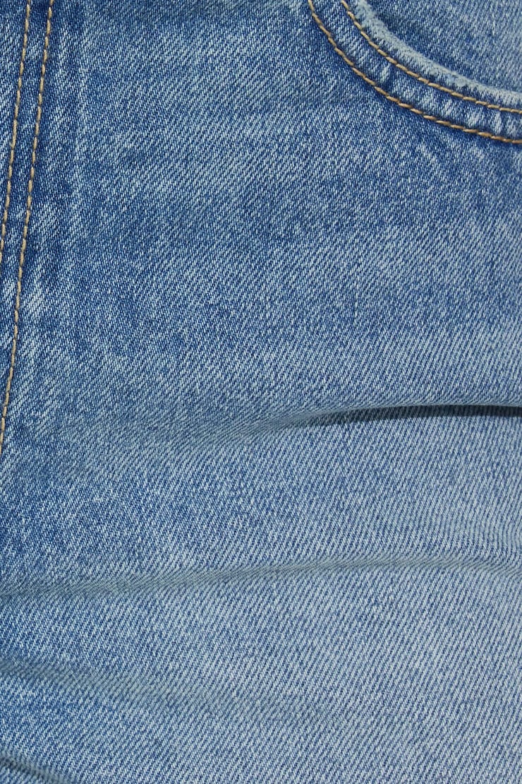 Short « mom » coupé en denim classique, Bleu Bailey, large