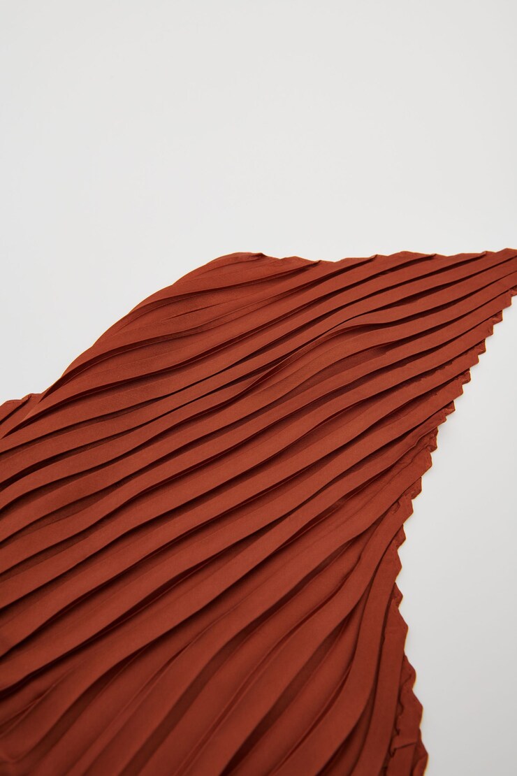 Pleated Scarf Burnt Orange large