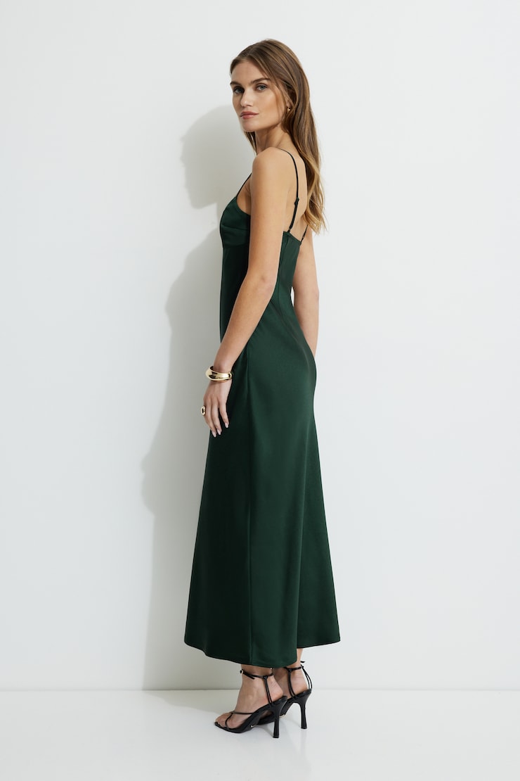 Amira Satin Maxi Dress Scarab large