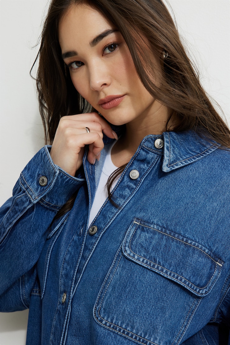 Chemise ample en denim et Tencelᵐᶜ