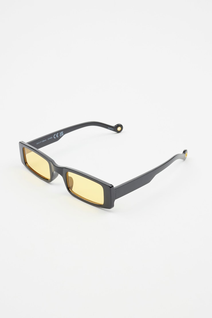 Super Rectangle Sunglasses, Black/Yellow, large