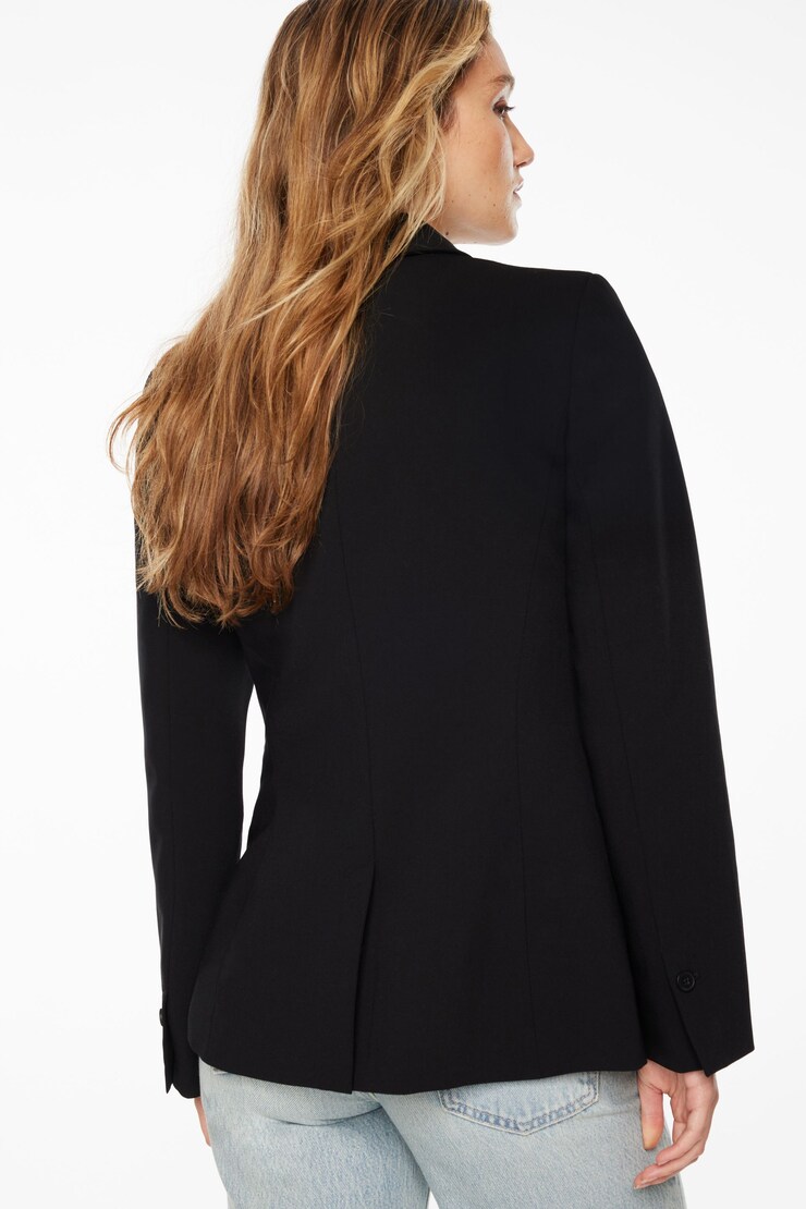 One Button Fitted Blazer Jet Black  large