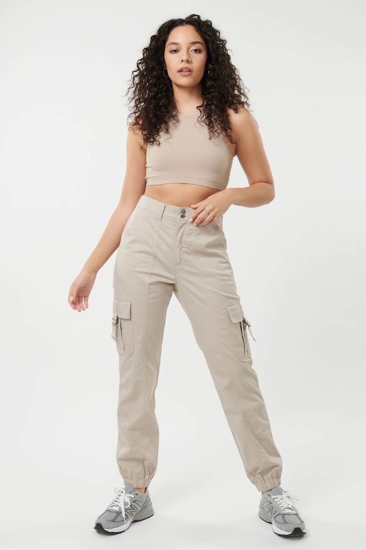 Billie Bubble Cargo Pants , Washed Gray, large