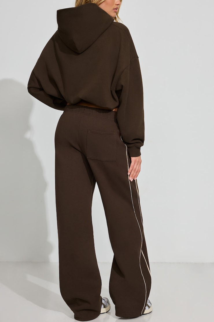 UltraFleece Straight Leg Sweatpants With Piping, Armadillo Brown, large