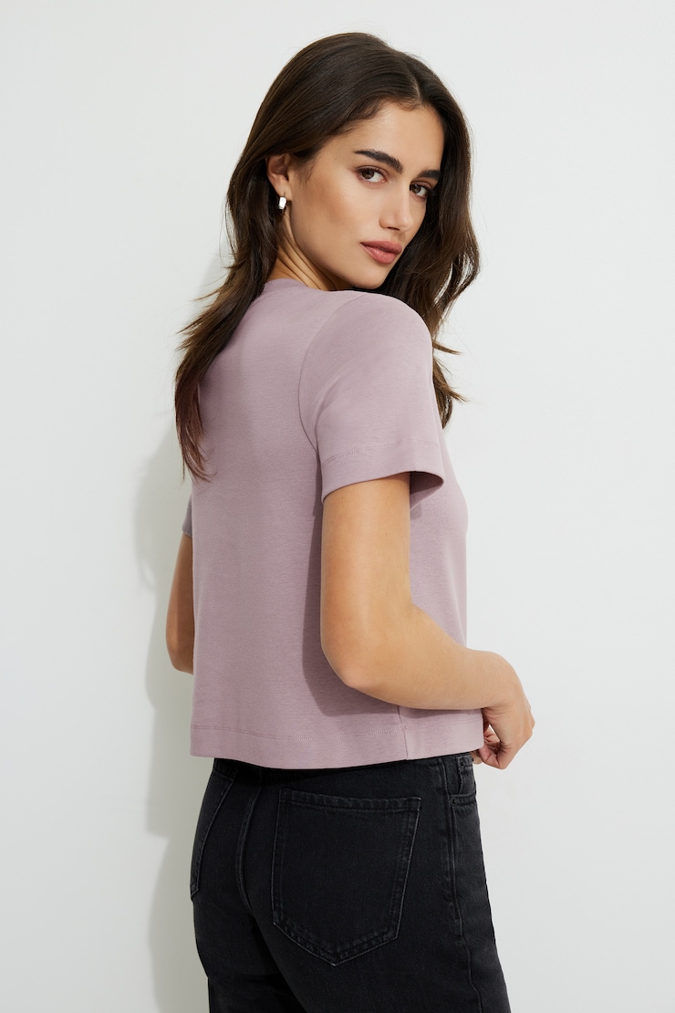 Everyday Cotton T Shirt Purple Dove large