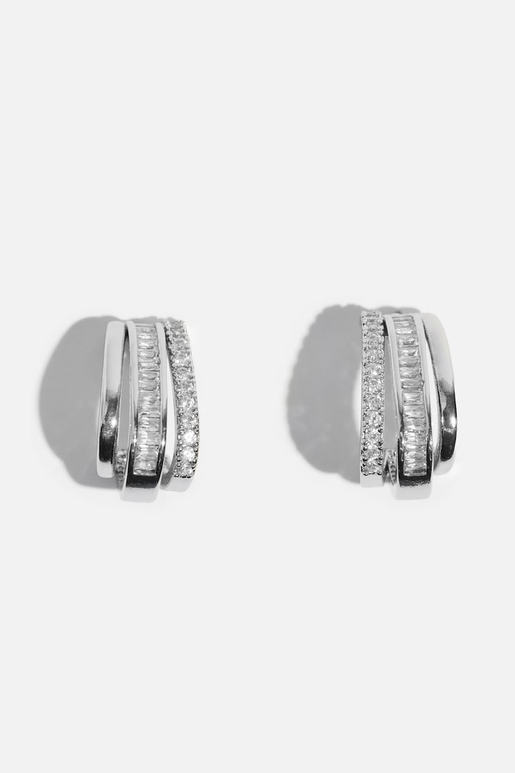 Micro Pavé Line Huggie Earrings