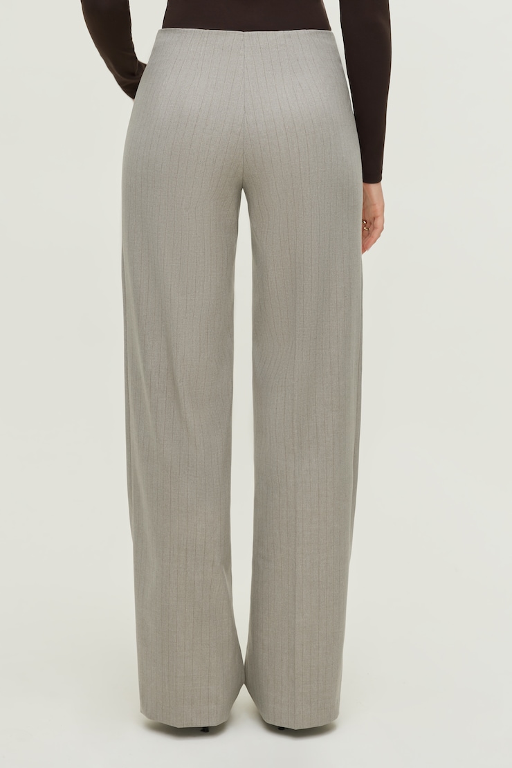 Frankie Pinstripe Slim Bootcut Pants Beige Pinstripe large