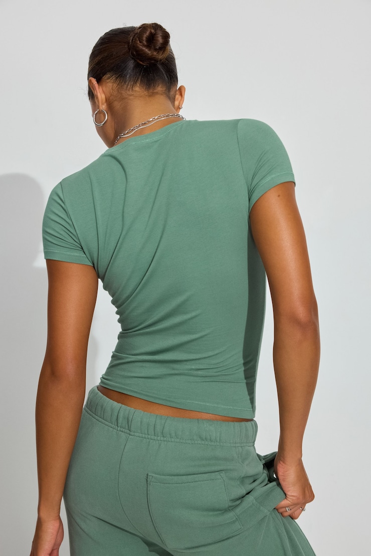 Estelle Longline Tee, Ocean Green, large