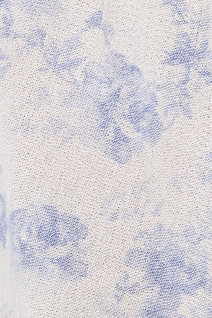 Madison Apron Back Halter Top, White & Blue Rose, large