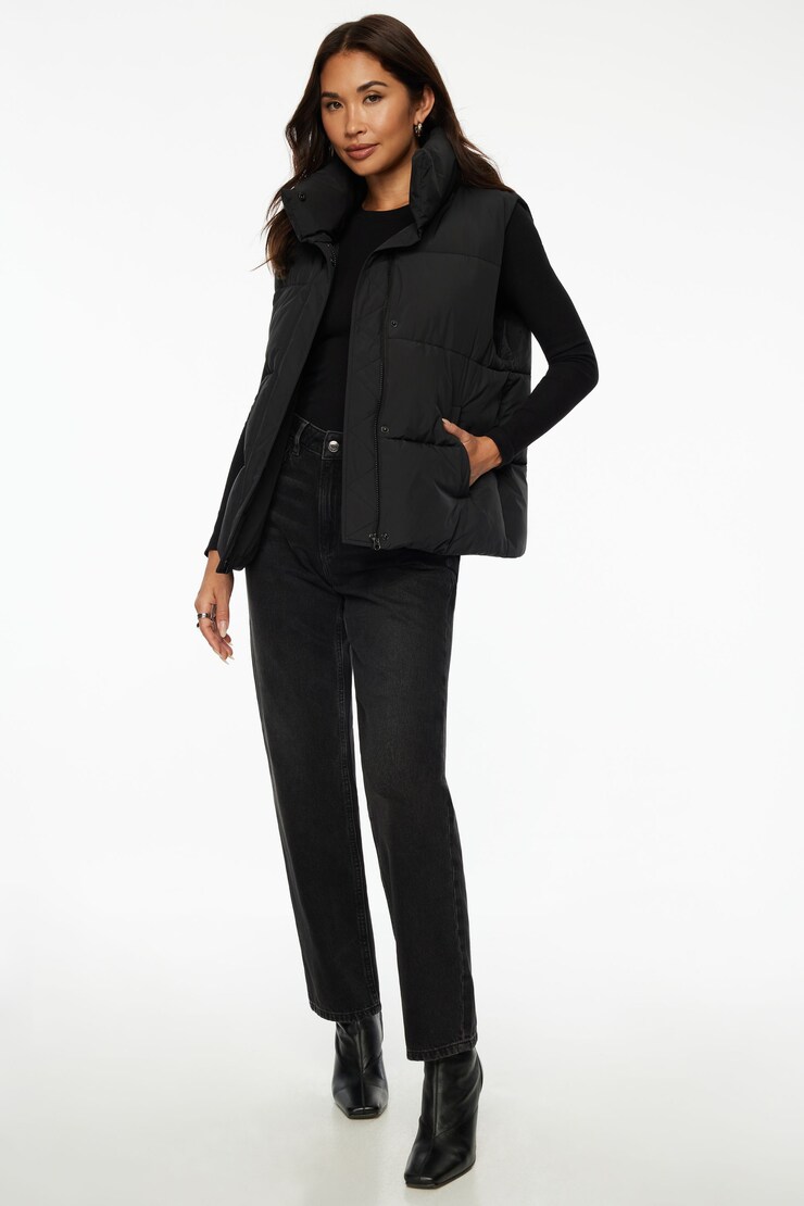 Quilted Puffer Vest Jet Black large