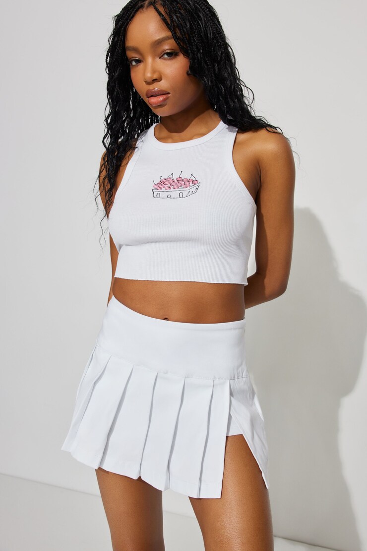 Victoria Pleated Skort, Bright White, large