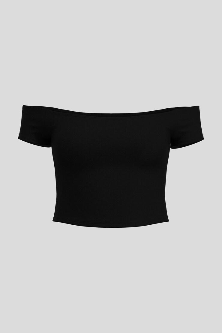 Off Shoulder Tee, Jet Black, large
