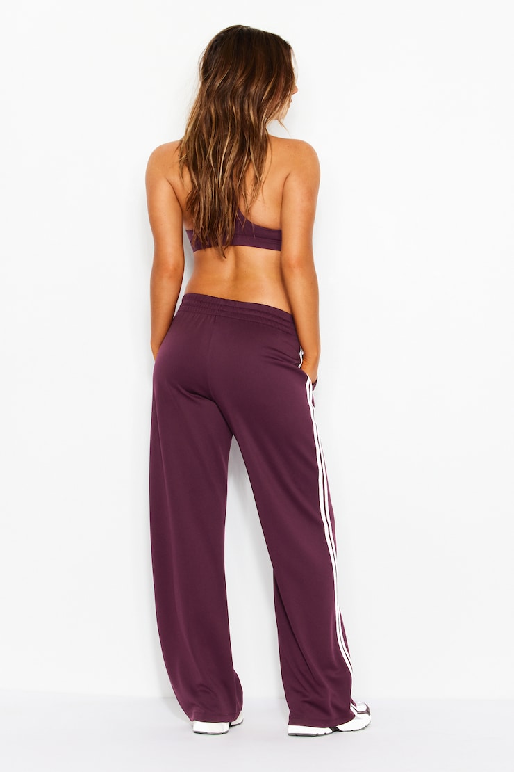 Tricot Straight Leg Track Pants, Fig Fantasy Maroon, large