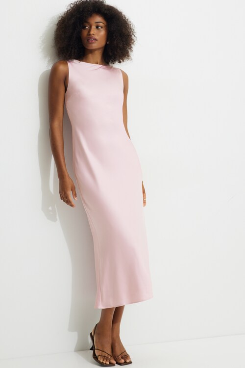 Liora Satin Maxi Slip Dress PINK | Dynamite