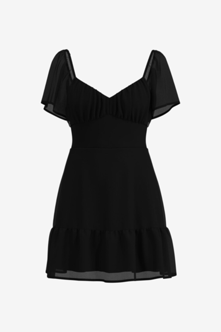 Eliana Flare Mini Dress Jet Black large