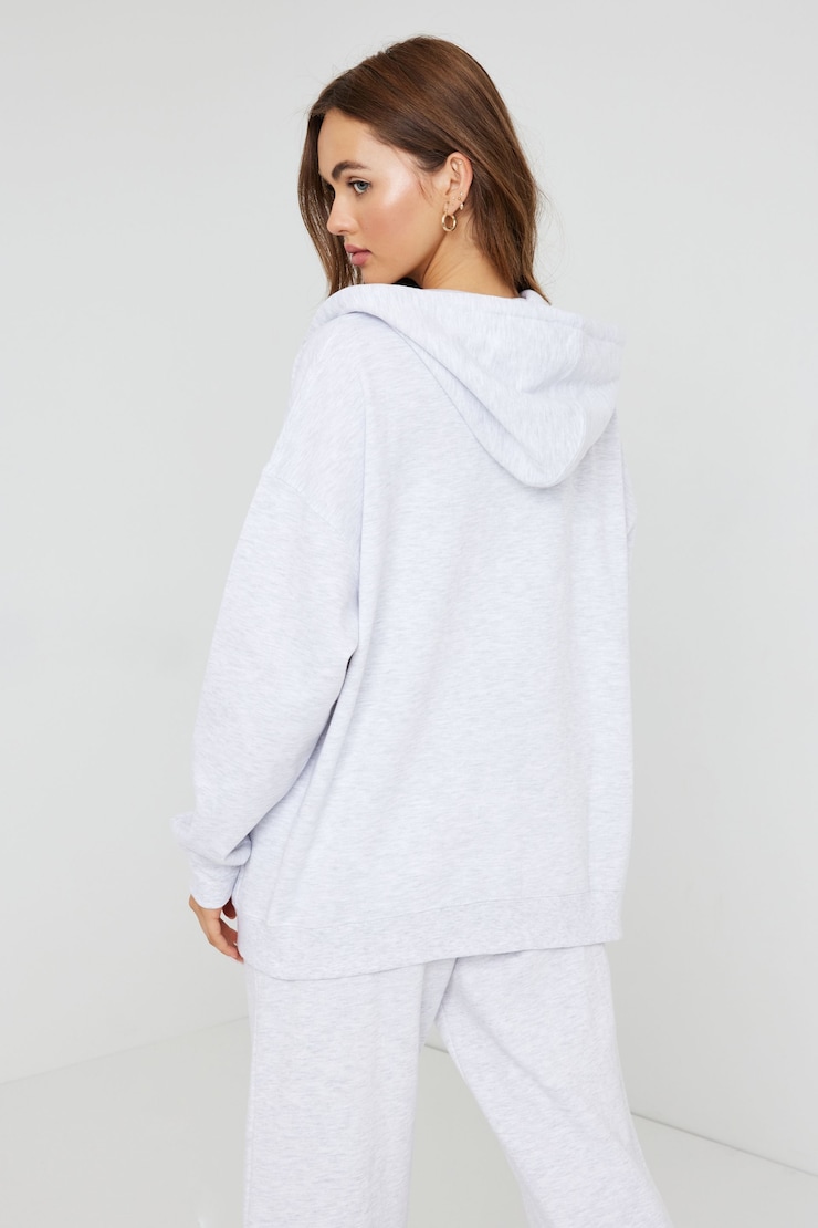 Oversized Hoodie Zippie, Spring Grey Mix, large