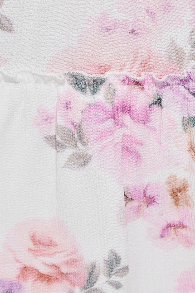 Tiered Mini Skirt, Watercolor Floral, large
