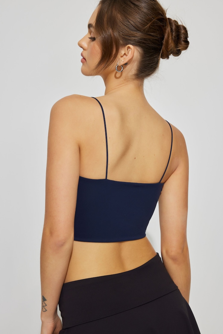 Eva Cropped Cami Top, Mariana Blue, large
