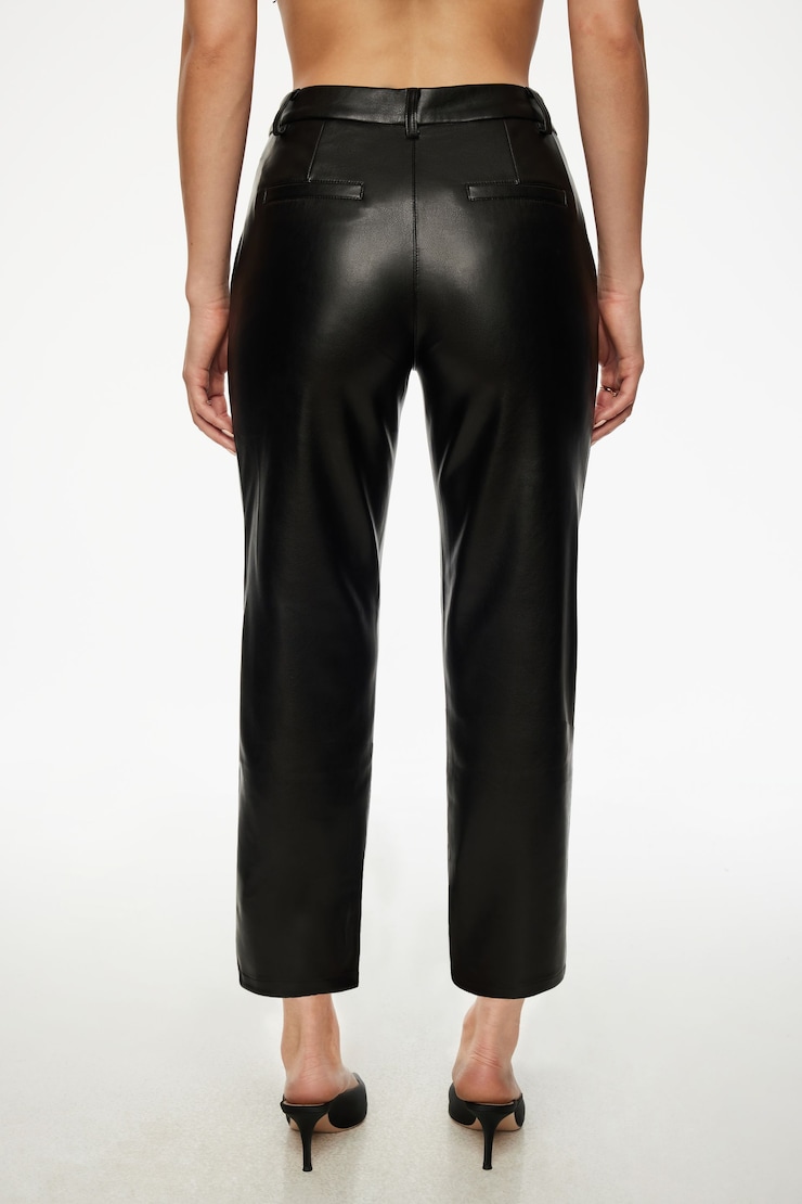 Vika Faux Leather Ankle Pants Jet Black large