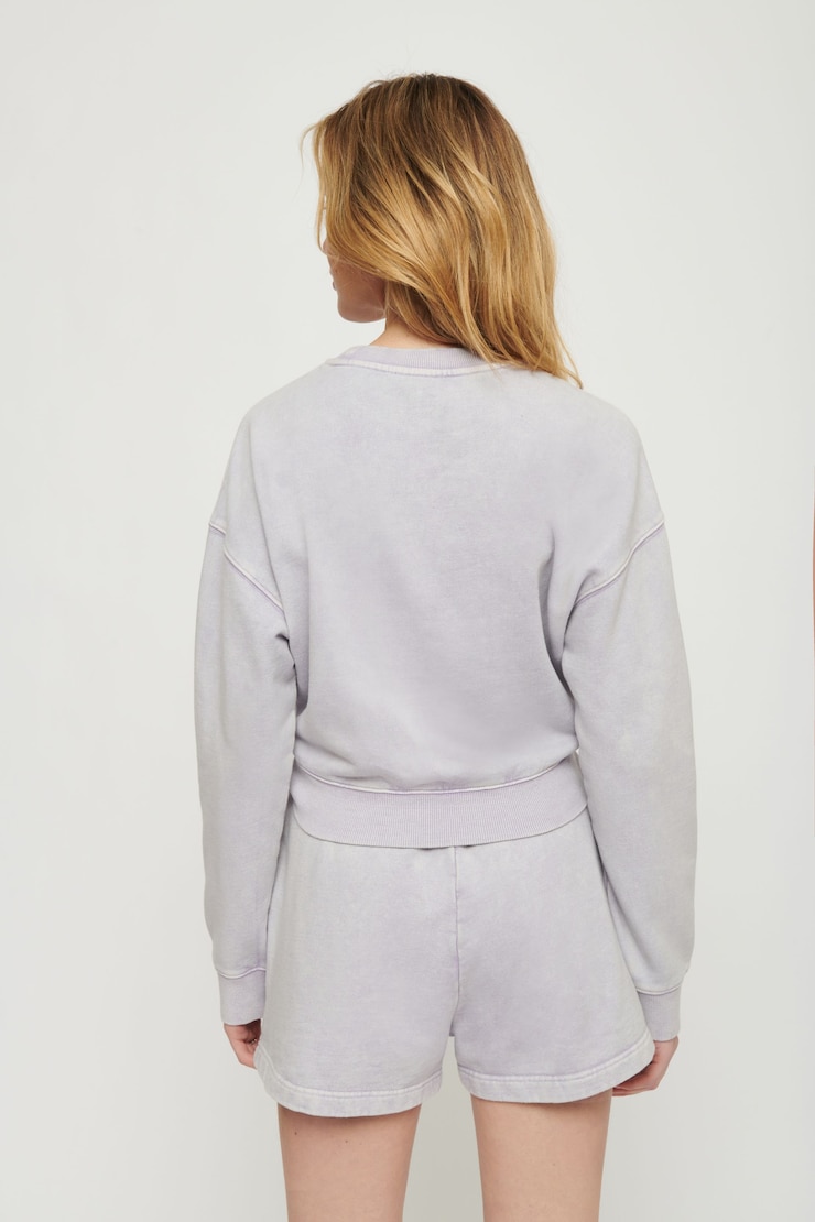 Carnaby French Terry Crop Sweatshirt Garment-Dyed Thistle Purple large