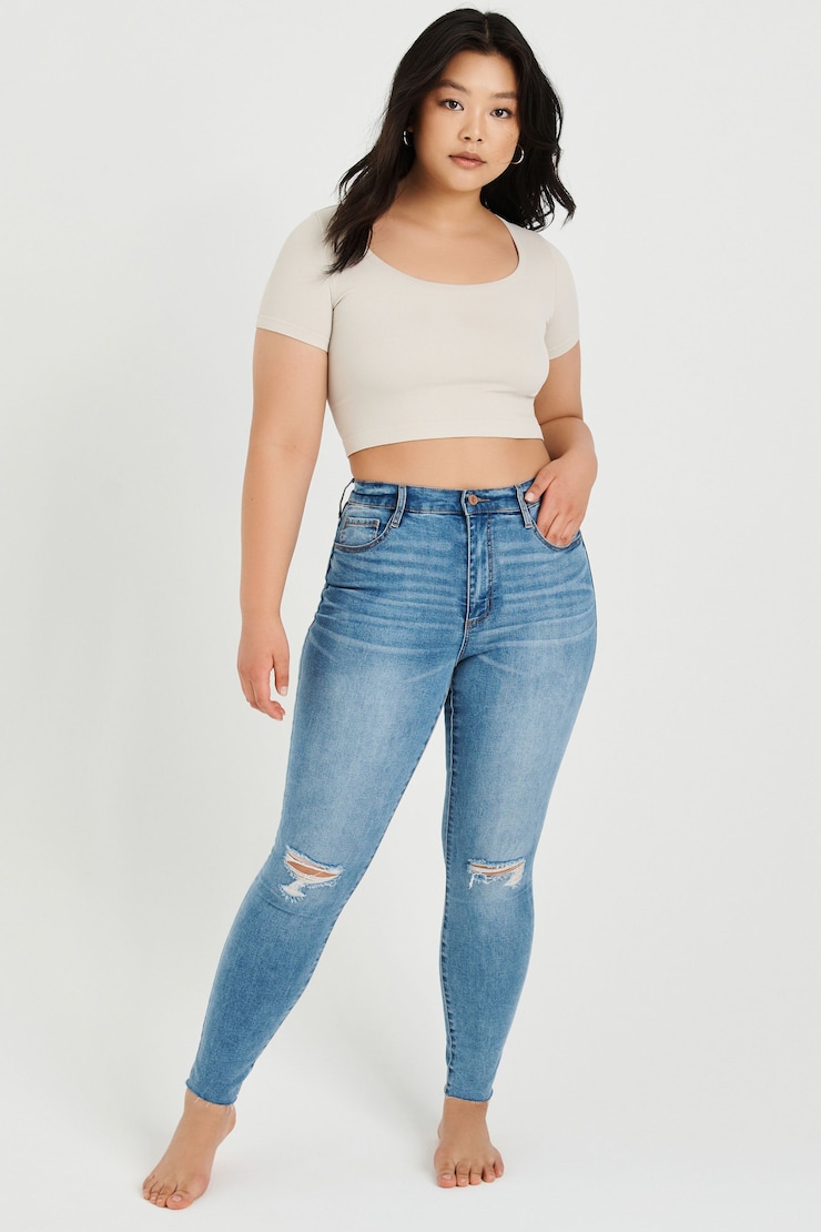 High Rise Jeggings - Elysian Blue, Elysian Blue, large