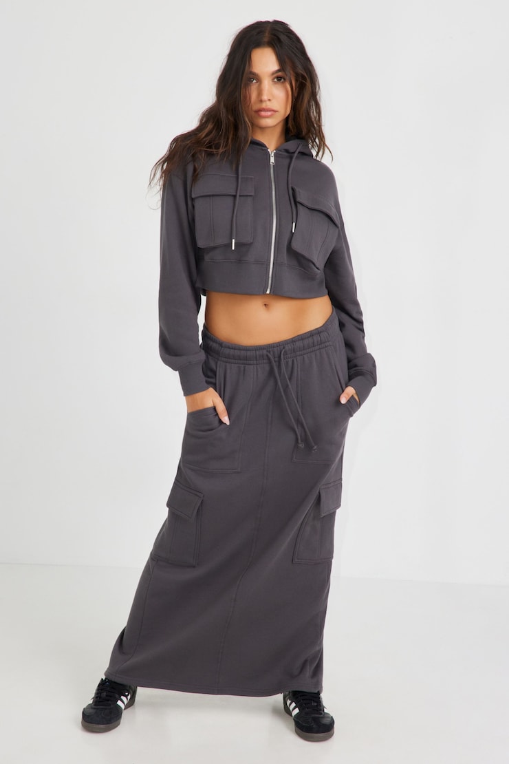Utility Maxi Skirt, Forged Iron Grey, large