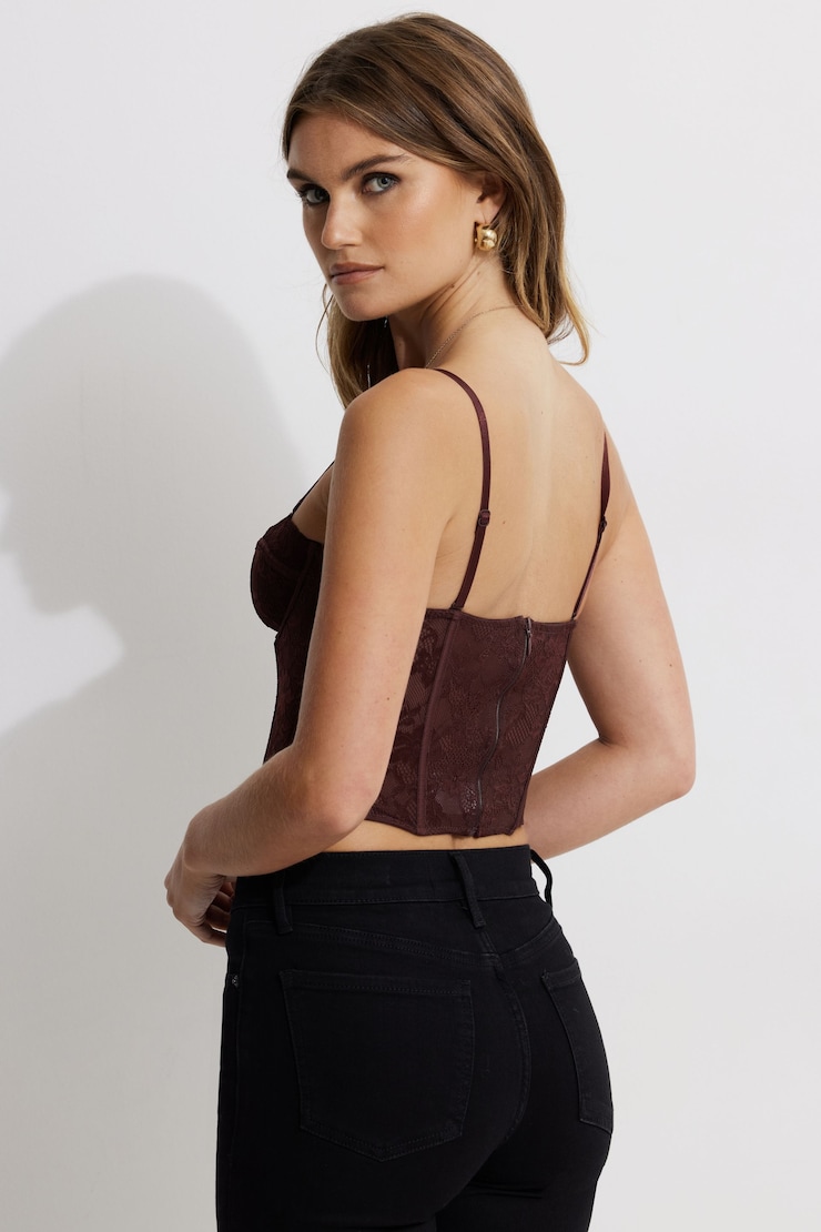Karolina Lace Bustier Dark Ruby large