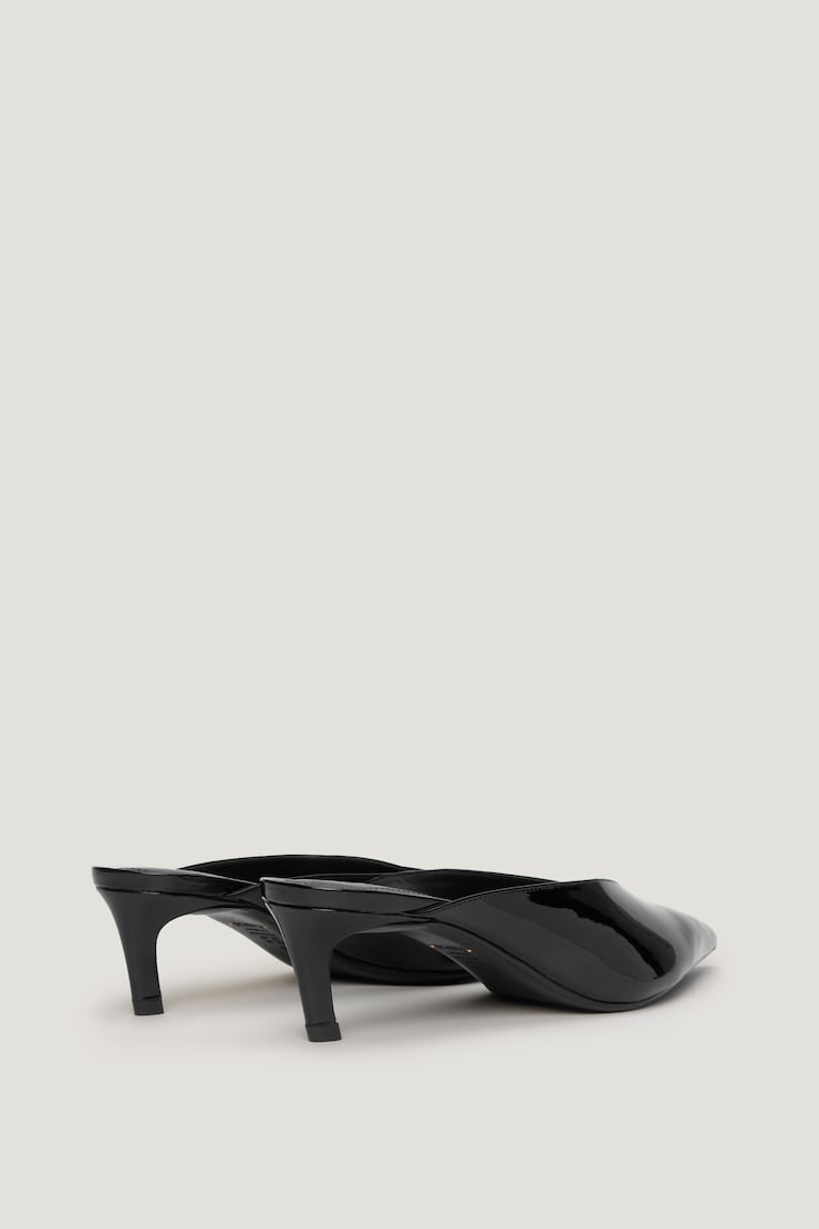 SCHUTZ | Loren Patent Heeled Mules Black large