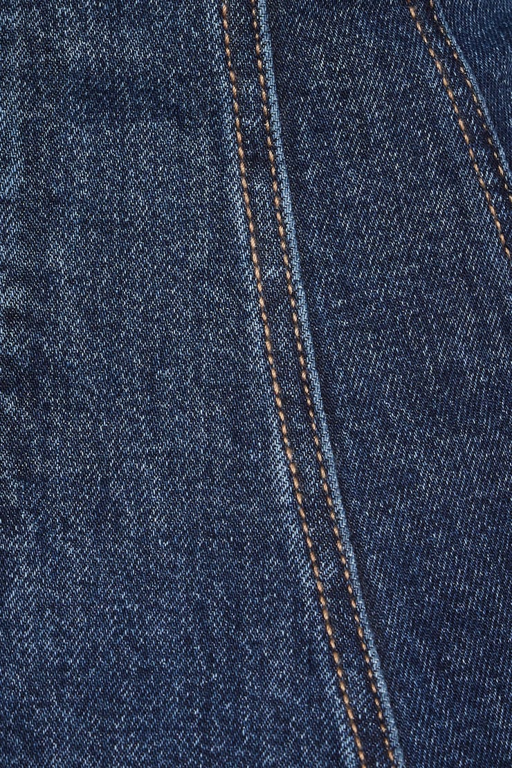 Flared Denim Mini Dress Indigo/Medium Dark large