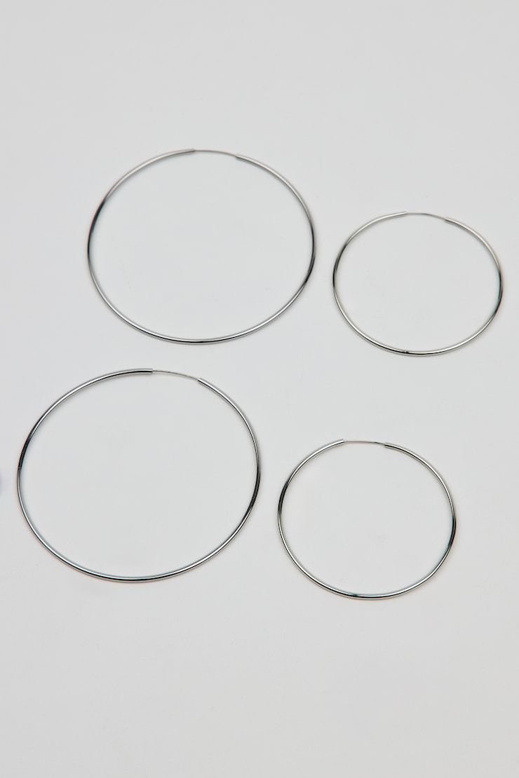 2 Pack Basic Super Skinny Hoops, Argent, large