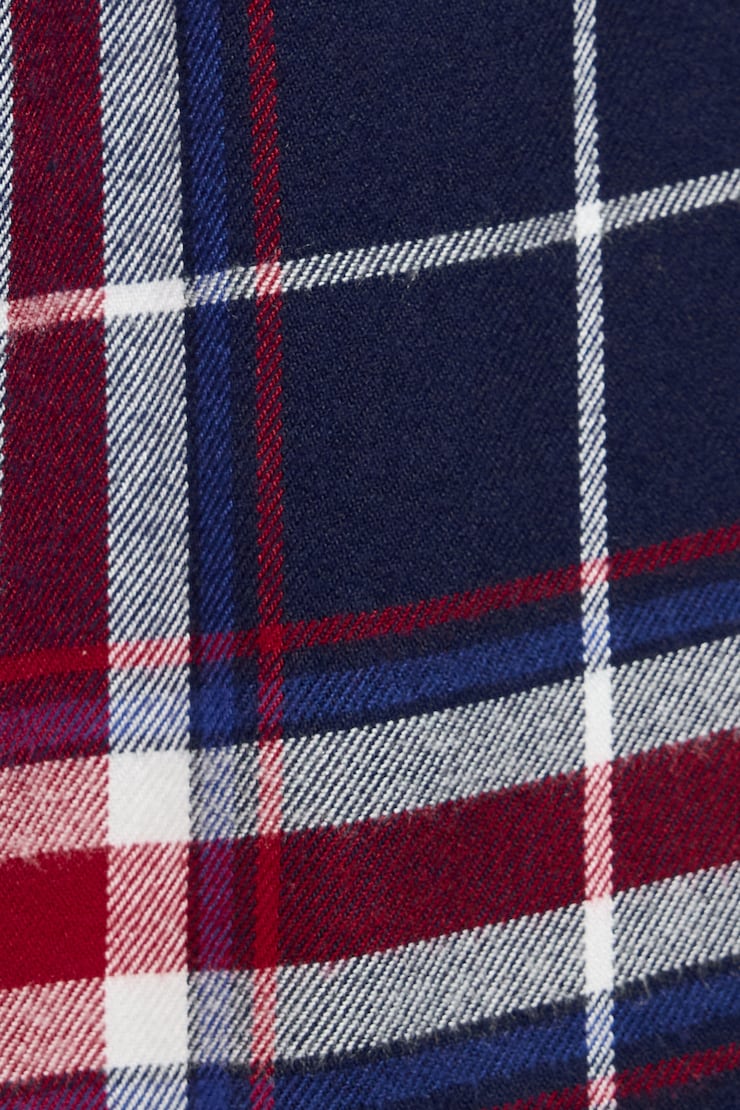 Flannel Shorts, Navy Plaid, large